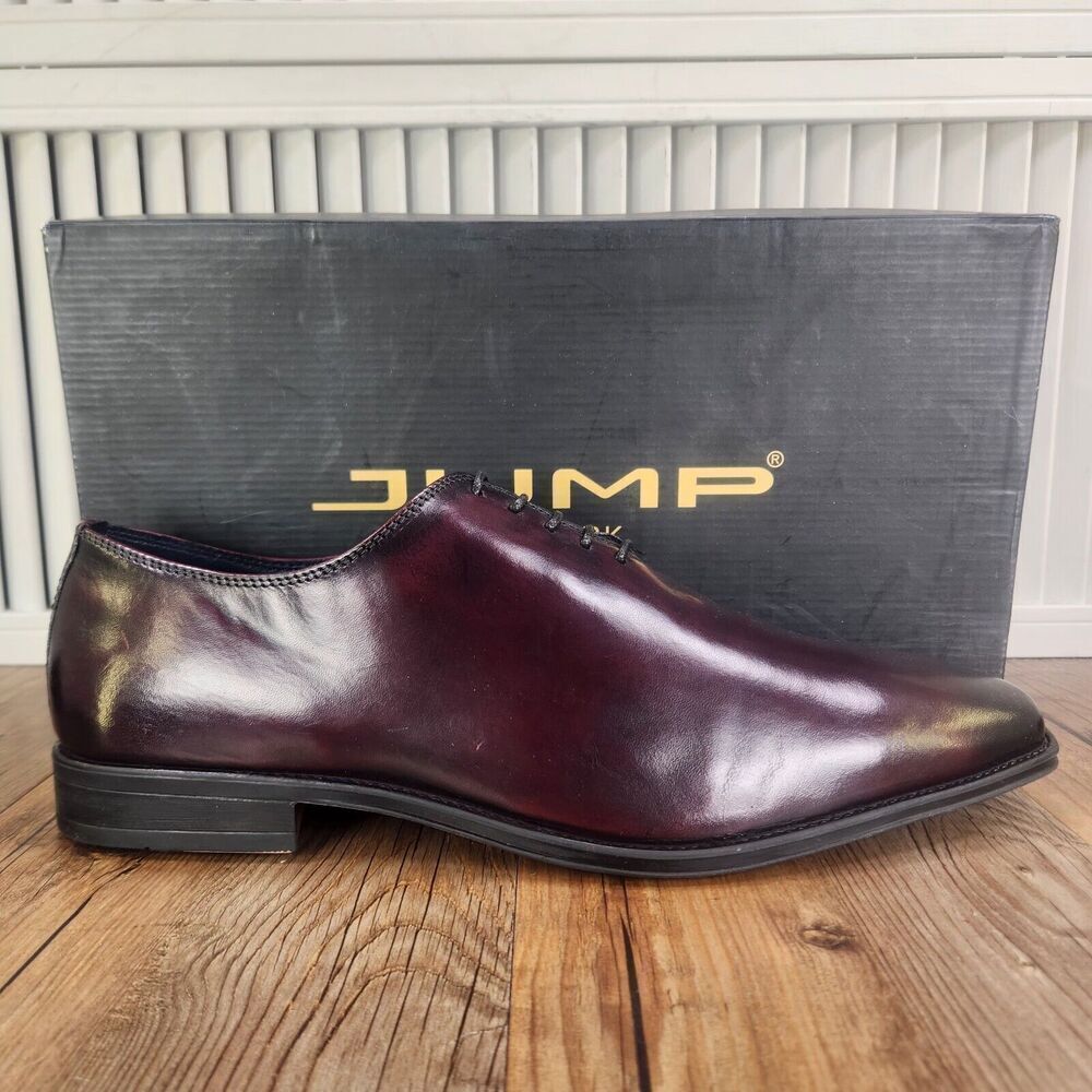 Jump New York Monaco Oxfords Dress Shoes Men Sz 12 M Burgundy Red Leather Preppy